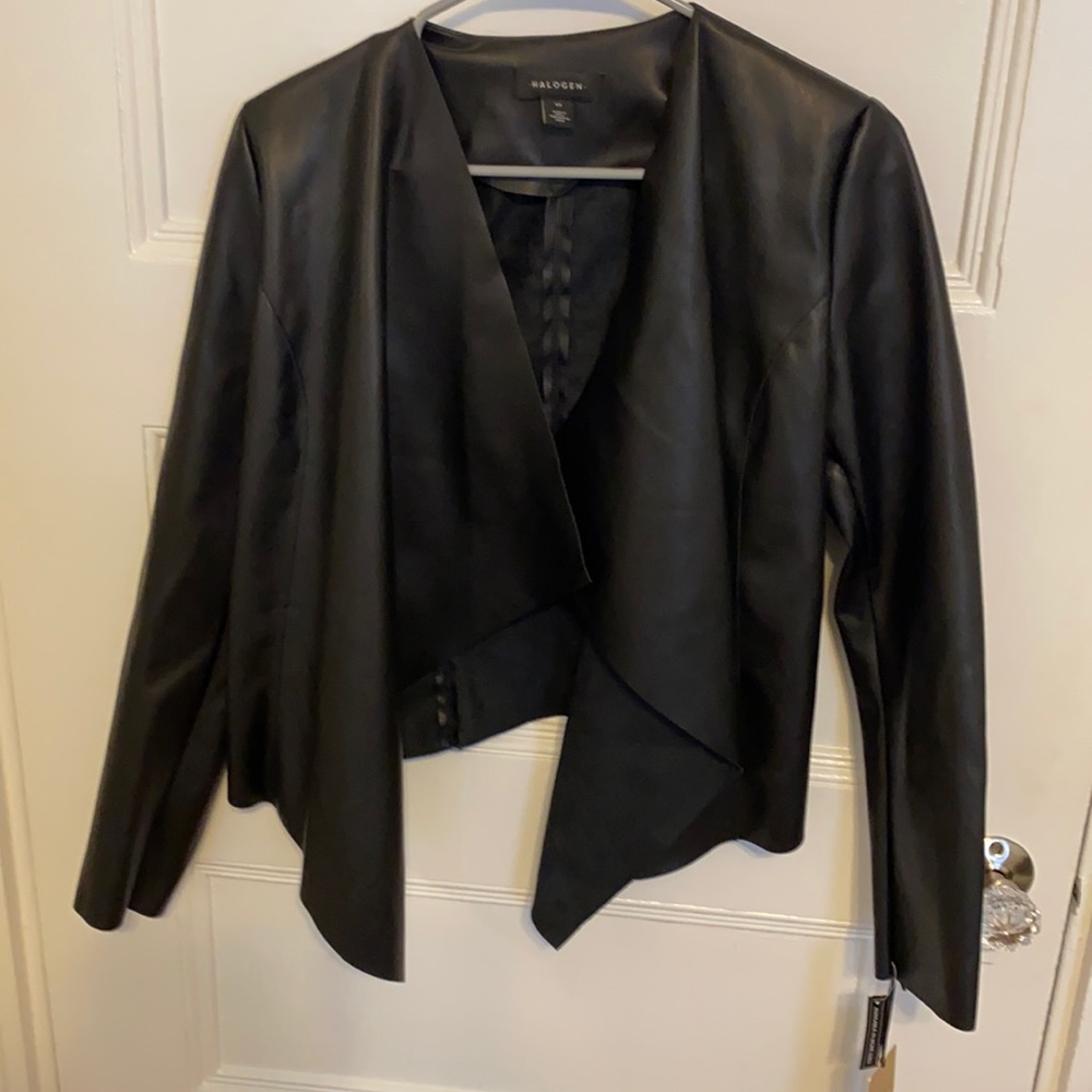 Halogen faux leather jacket NWT XS